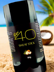 BETA40 Coconut Sweat Stick: No Burn, Sweat Enhancer, Joint Lubricant.